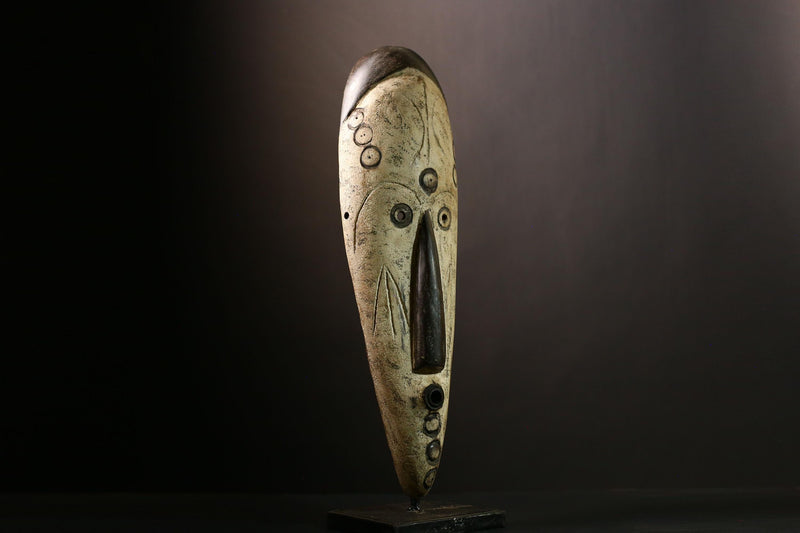 African Fang Mask: Handcrafted Tribal Wall Art | Unique Cultural Decor Accent | Authentic Sculpture for Home and Gallery Display-G4019