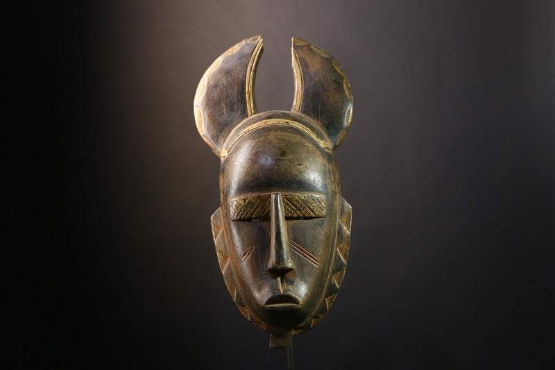 African Mask - Hand-Carved Tribal Guro Bete Wood Folk Art Face Mask - Unique Wall Decor for Cultural Home Display and Collectibles -2485