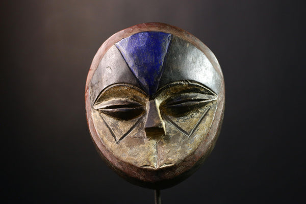 African Mask Lega Tribal Art, Handcrafted Wooden Mask Unique Texture, Cultural Wall Decor, Ethnic Art Collectible for Home Decoration -G3778