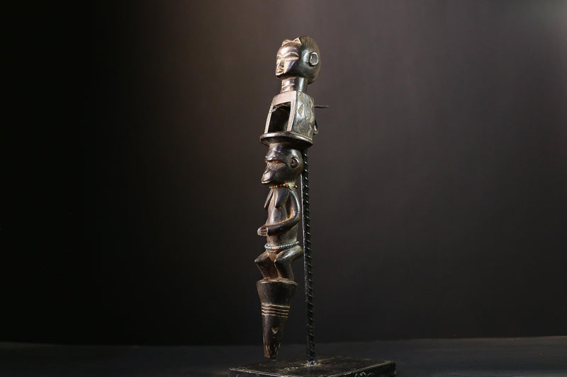 African Figure Nkisi N'kondi Power Figure, Hand-Carved Wooden Tribal Art, Unique Primitive Sculpture, Cultural Home Decor Collectible -G3777