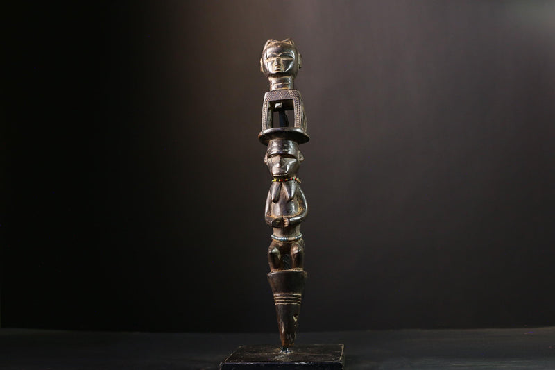 African Figure Nkisi N'kondi Power Figure, Hand-Carved Wooden Tribal Art, Unique Primitive Sculpture, Cultural Home Decor Collectible -G3777