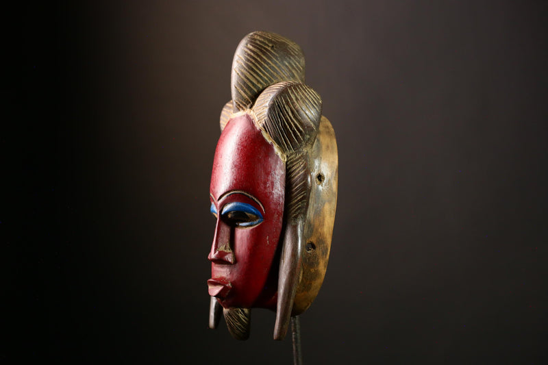 African Guro Mask - Handmade Tribal Wall Art, Unique Home Décor, Ethnic Face Mask Sculpture, Collectible Mask for Wall Display-G4026