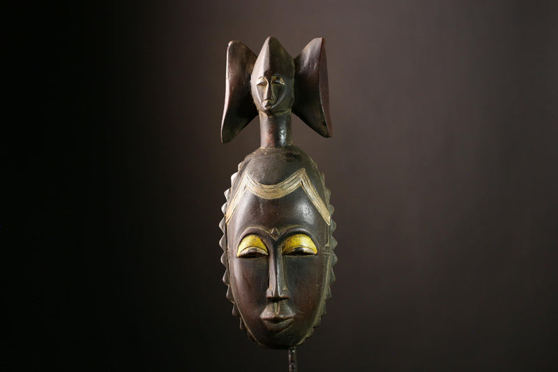 African Mask Hand-Carved Wood | Tribal Face Art Sculpture | Unique Home Decor | Authentic African Masks for Collectors-G4036