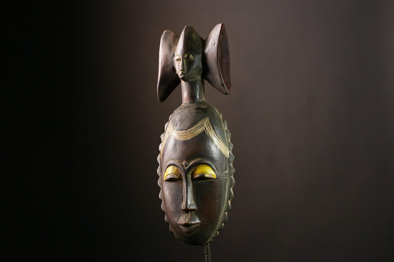 African Mask Hand-Carved Wood | Tribal Face Art Sculpture | Unique Home Decor | Authentic African Masks for Collectors-G4036