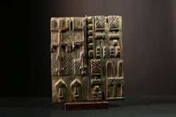 Exquisite Hand-Carved Yoruba Granary Door Statue - Unique African Wall Hanging Décor Accent - Cultural Artistry Home Decoration-G4030