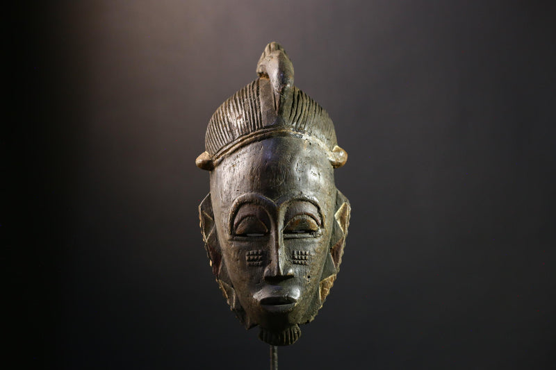 African Mask - Hand-Carved Tribal Wood Masks from Baoulé and Guro Peoples - Unique Art for Cultural Home Decor and Collectible Display -5284