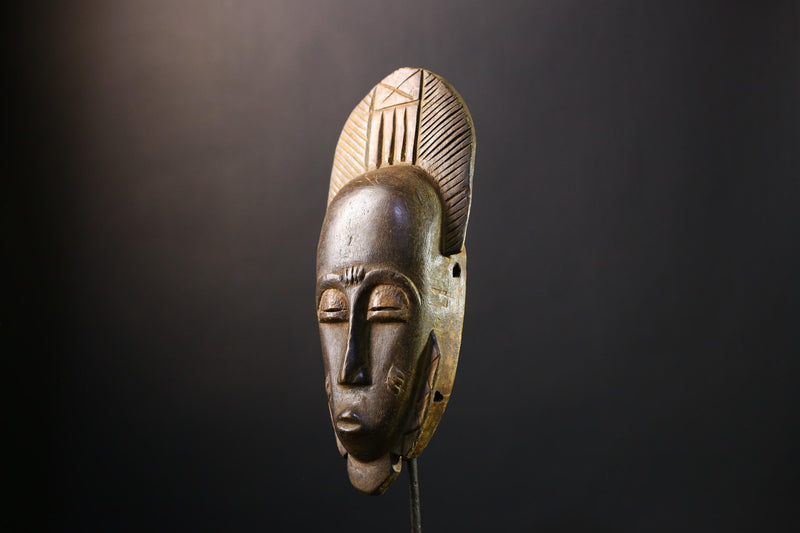 African Mask Handcrafted Guro Tribal Art from West Africa Unique Wall Decor for Cultural Home Display and Ethnic Collectible Sculpture-5248