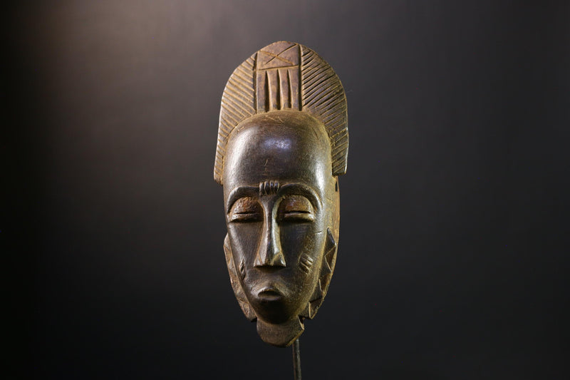 African Mask Handcrafted Guro Tribal Art from West Africa Unique Wall Decor for Cultural Home Display and Ethnic Collectible Sculpture-5248