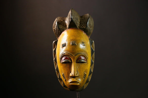 African Guro Mask Antique Hand Carved Baule Wood Wall Décor | Unique Art Object for Home Decoration & Ethnic Collectibles-G4067