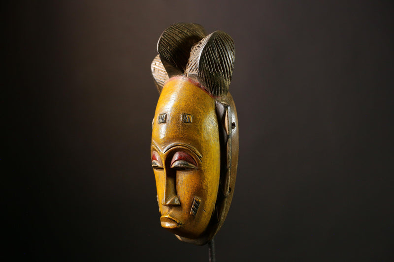 African Guro Mask Antique Hand Carved Baule Wood Wall Décor | Unique Art Object for Home Decoration & Ethnic Collectibles-G4067