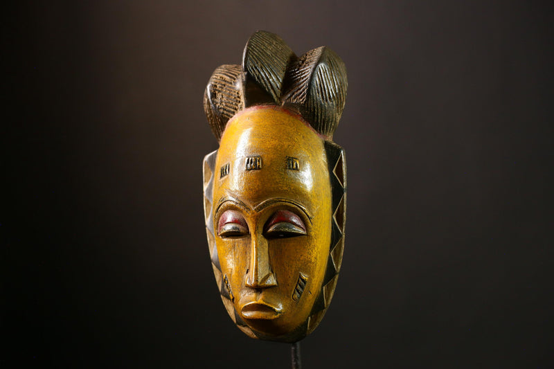 African Guro Mask Antique Hand Carved Baule Wood Wall Décor | Unique Art Object for Home Decoration & Ethnic Collectibles-G4067