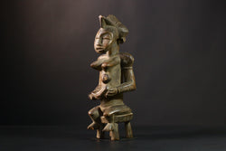 African Figurine - Hand-Carved Yoruba Eshu Statue, Unique Wood Sculpture, Nigerian Art Collectible for Home Decor and Ethnic Style-G3824