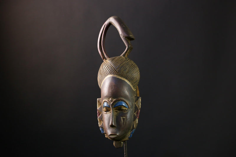 African mask Antique Bambara Mask - Hand Carved Guro Wood Wall Art Collectible-G3842