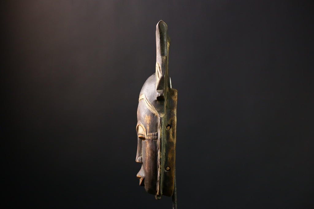 African mask wood African real figure vintage African masks for wall Baule Antique Guro MASK-G3840