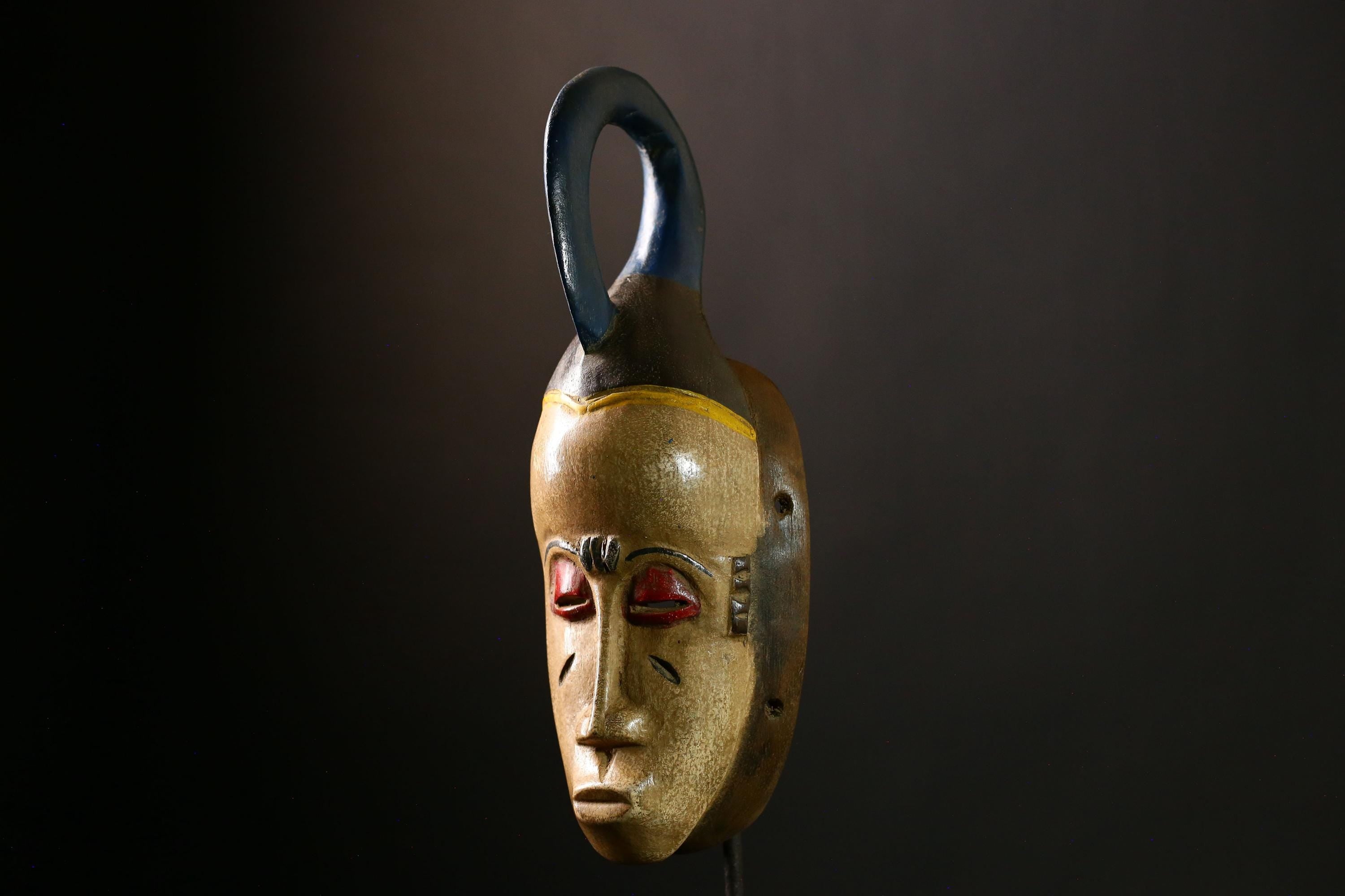 African Baule Masks Hand Carved Authentic Tribal Art Sculpture | Unique Wooden Wall Decor | African Art Collectible Gift -G4073