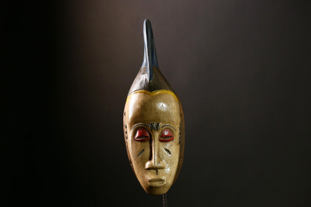 African Baule Masks Hand Carved Authentic Tribal Art Sculpture | Unique Wooden Wall Decor | African Art Collectible Gift -G4073