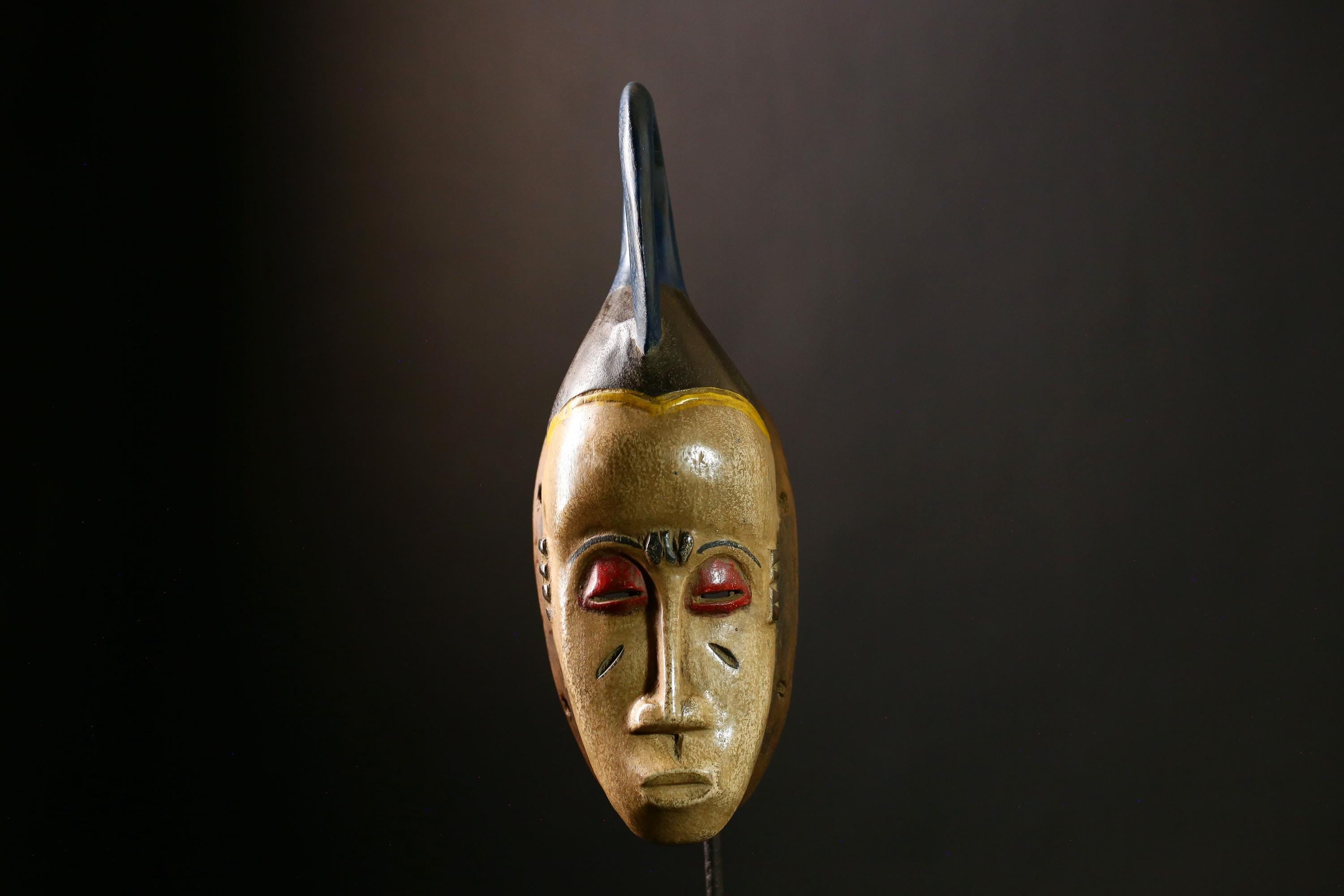 African Baule Masks Hand Carved Authentic Tribal Art Sculpture | Unique Wooden Wall Decor | African Art Collectible Gift -G4073