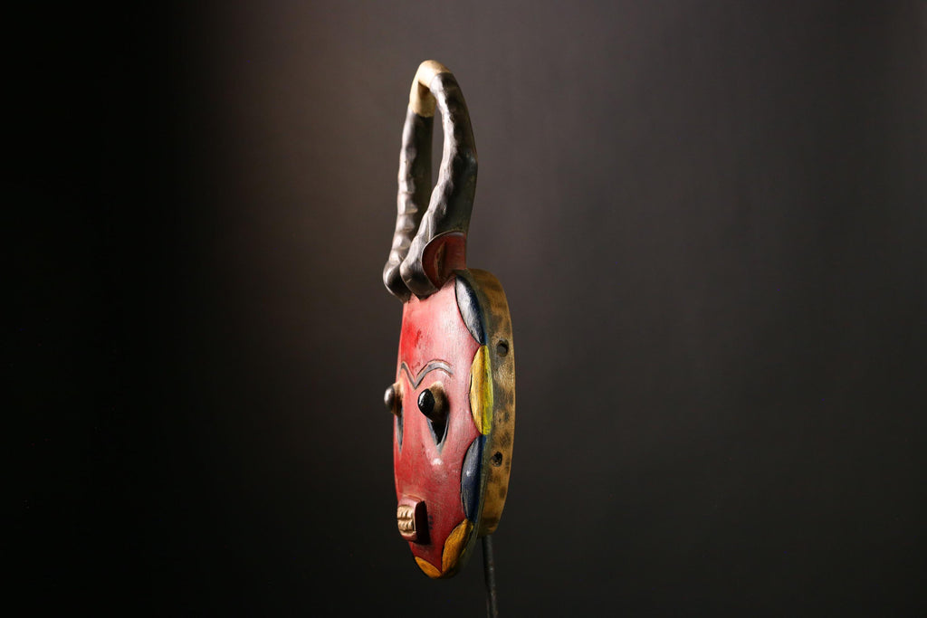 African Goli Masks Antique Hand-Carved Kplé Kplé Unique Wooden Sculpture | Tribal Wall Art | Authentic Collectible Décor Piece -G4072