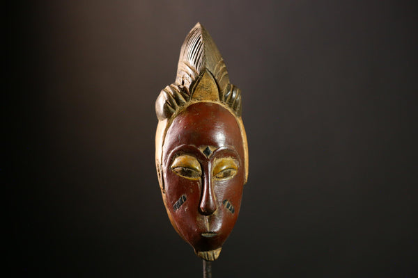 African Guro mask Hand Carved Wooden Tribal Art Face Mask Wall Decor piece-8603