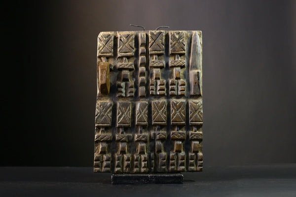 African Granary Door - Vintage Wood Unique Tribal Art Sculpture for Home Decor Ethnic Sculpture-G3886