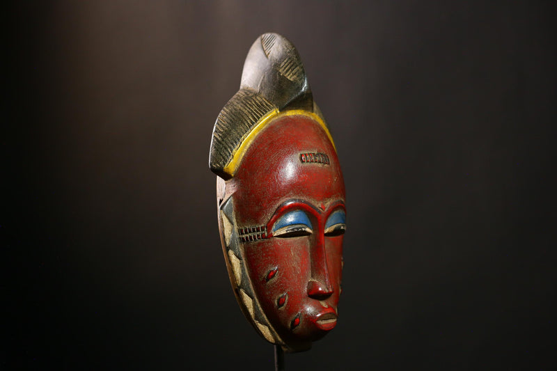 African Guro Mask Antique Handcrafted Wood Wall Art Sculpture Collectible -G4113