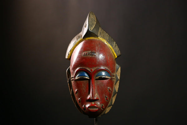 African Guro Mask Antique Handcrafted Wood Wall Art Sculpture Collectible -G4113