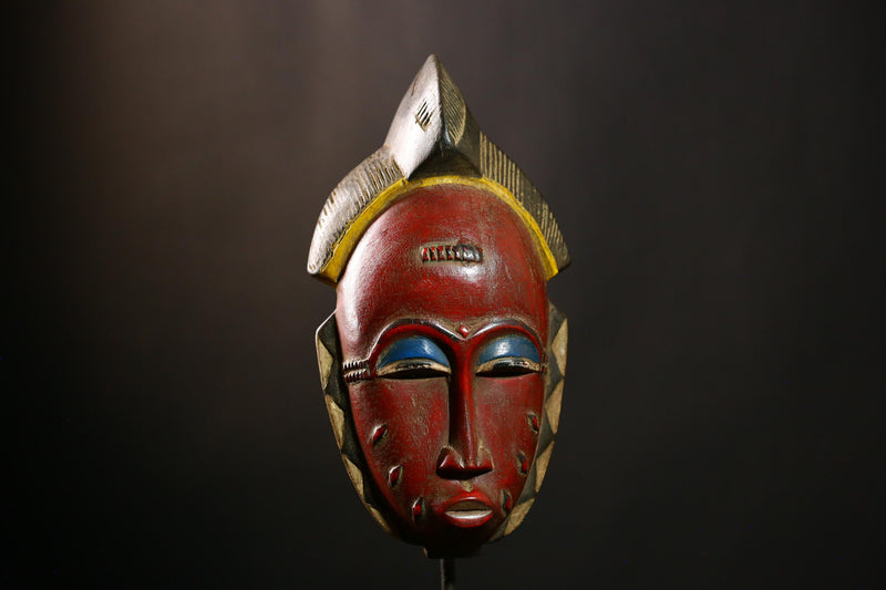 African Guro Mask Antique Handcrafted Wood Wall Art Sculpture Collectible -G4113