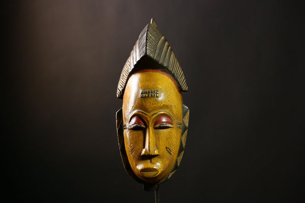 African Guro Mask Rare Antique Handcrafted Tribal Wood Wall Art Home Decor-G4112