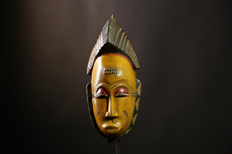 African Guro Mask Rare Antique Handcrafted Tribal Wood Wall Art Home Decor-G4112