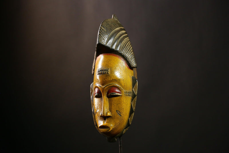 African Guro Mask Rare Antique Handcrafted Tribal Wood Wall Art Home Decor-G4112