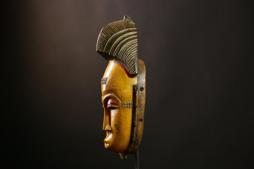 African Guro Mask Rare Antique Handcrafted Tribal Wood Wall Art Home Decor-G4112