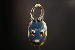 African GOLI Mask Antique Traditional Wood Sculpture Guru Tribe Wall Decor-G4110