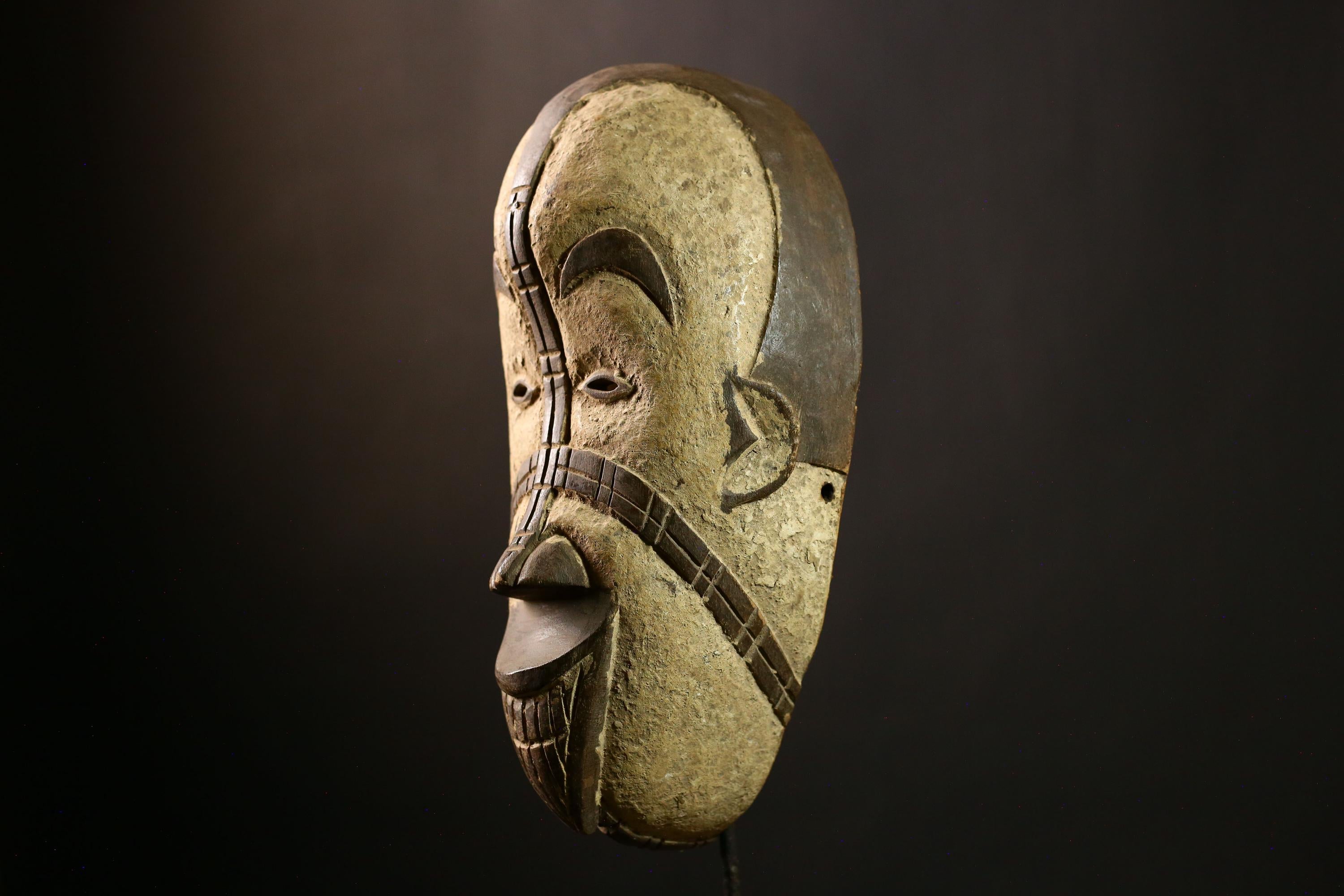 African BEGA mask Hand Carved Wood Tribal Wall Hanging Decor Art Piece -2752