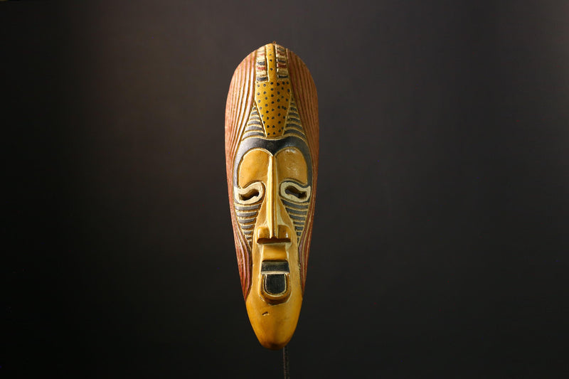 African Ghana Mask - Handmade Wooden Tribal Wall Art, Unique Collectible Sculpture for Home Decor-G1974