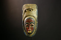 African Tribal Face Mask Wood Hand Carved Vintage Wall Hanging Guro Mask-7083