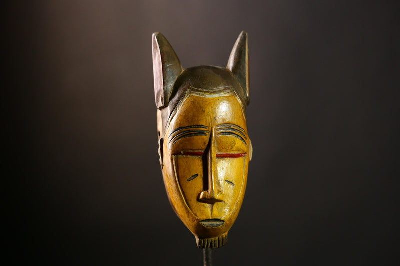 antique wall african mask Traditional vintage art tribal one piece Home Décor African mask hand carved wooden wall decor tribe guro -8591