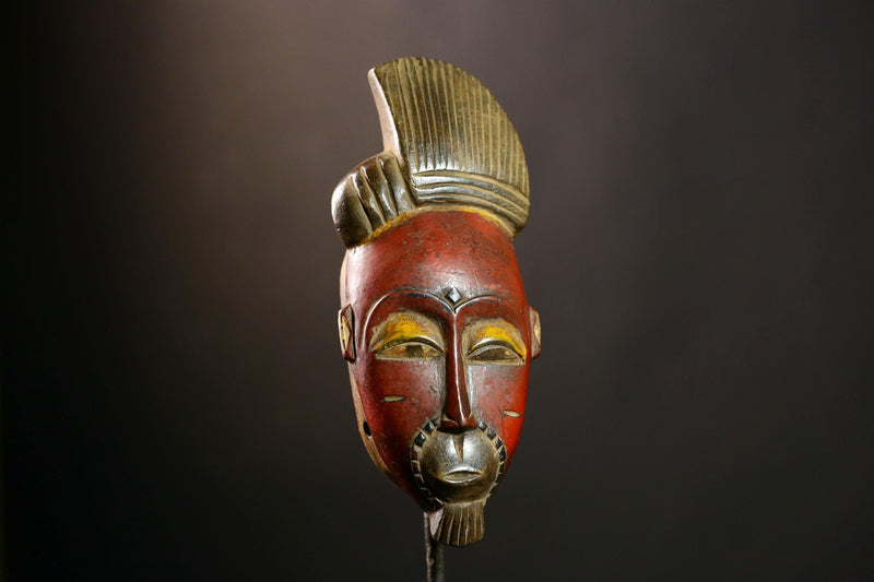 African Guro Mask Vintage Hand Carved Wooden Wall Art Tribal Home Decor-8593