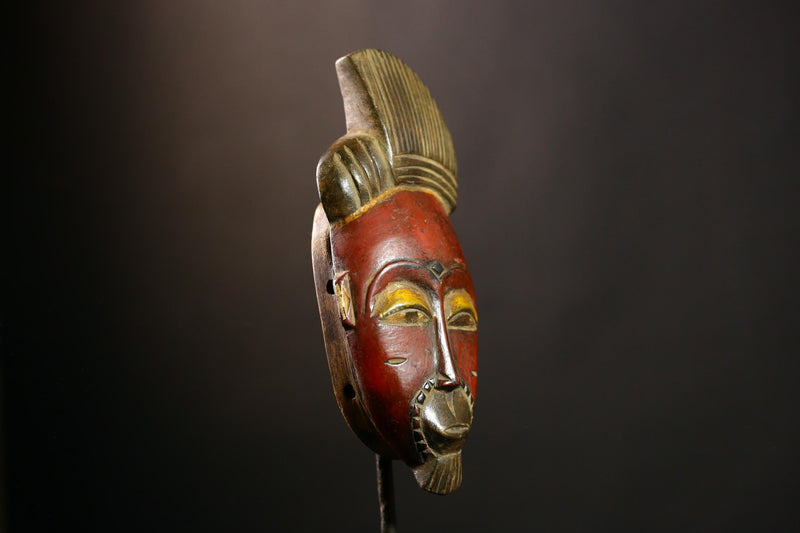African Guro Mask Vintage Hand Carved Wooden Wall Art Tribal Home Decor-8593