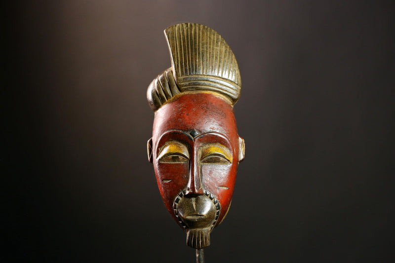 African Guro Mask Vintage Hand Carved Wooden Wall Art Tribal Home Decor-8593