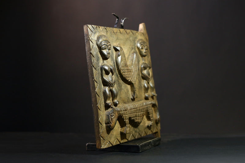 African Door Hand-Carved Vintage Wooden Tribal Art, Unique Wall Decor Piece, African Home Collectible, Rustic Accent Decor-G3889