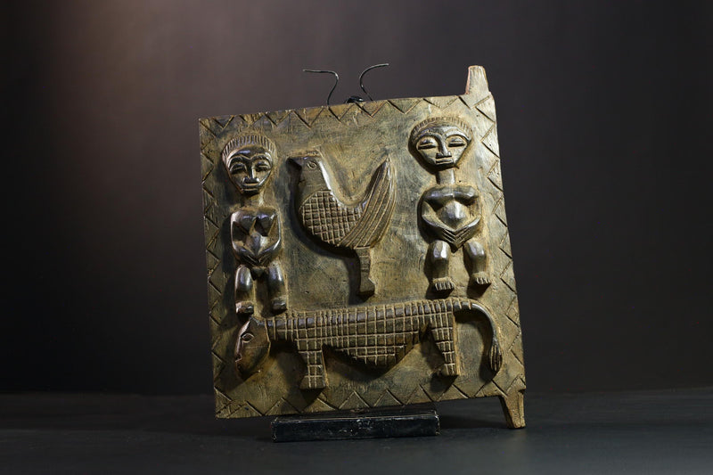 African Door Hand-Carved Vintage Wooden Tribal Art, Unique Wall Decor Piece, African Home Collectible, Rustic Accent Decor-G3889