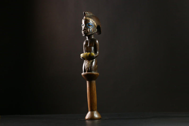 African Shango Yoruba Figur Decorative Art Scepter Sculpture, Nigerian Tribal Art, Unique Collectible, Home Decor, Ethnic Art Decor-G4131