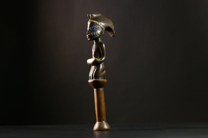 African Shango Yoruba Figur Decorative Art Scepter Sculpture, Nigerian Tribal Art, Unique Collectible, Home Decor, Ethnic Art Decor-G4131