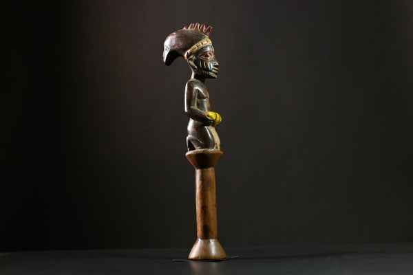 African Shango Yoruba Figur Decorative Art Scepter Sculpture, Nigerian Tribal Art, Unique Collectible, Home Decor, Ethnic Art Decor-G4130