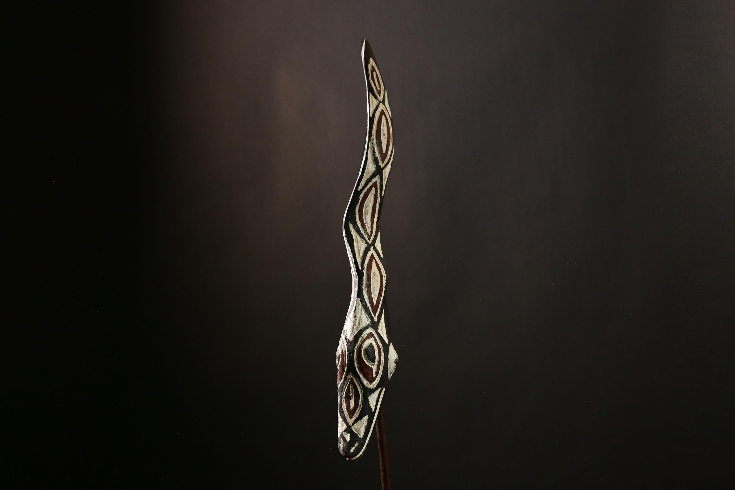 African Bwa Serpent Bobo Mask Unique Tribal Ceremonial Wall Décor, Handcrafted Art from Burkina Faso for Collectibles and Home Decor-G4126