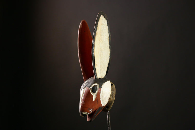 African Bobo Rabbit Mask Wood Tribal Wall Home Decor Dance Mask Unique-G4120