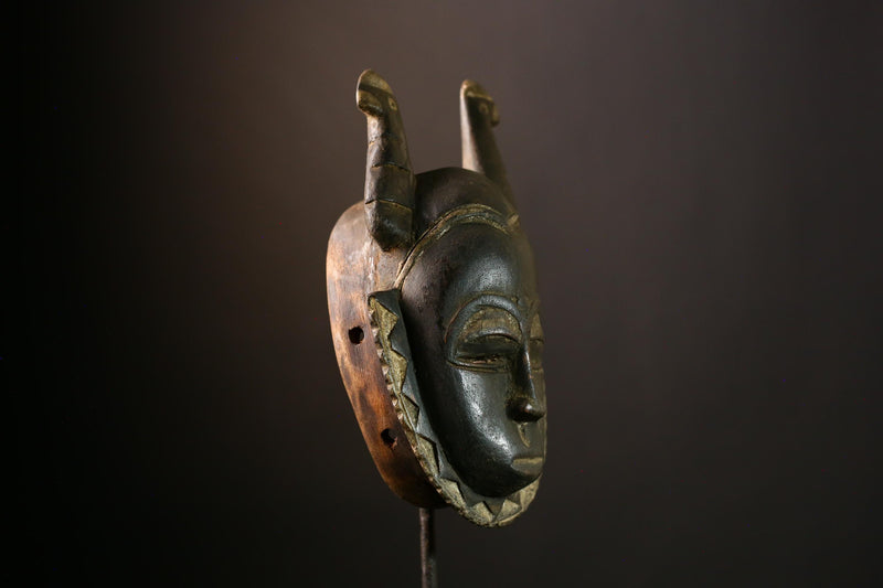 African Baule Mask: Hand-Carved Wooden Tribal Wall Art, Unique Decor Piece for Cultured Homes, Stunning African Sculpture Accent-G3912