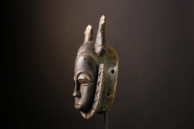 African Baule Mask: Hand-Carved Wooden Tribal Wall Art, Unique Decor Piece for Cultured Homes, Stunning African Sculpture Accent-G3912