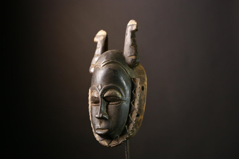 African Baule Mask: Hand-Carved Wooden Tribal Wall Art, Unique Decor Piece for Cultured Homes, Stunning African Sculpture Accent-G3912