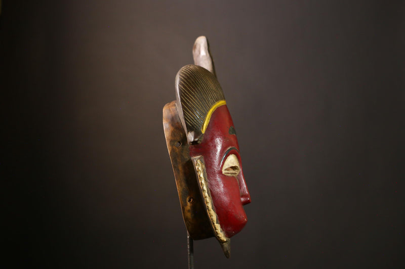 African Guru Baule Tribal Wooden Mask Hand-Carved Wall Décor - Traditional  Mask - Unique African Art Home Decoration-G3907